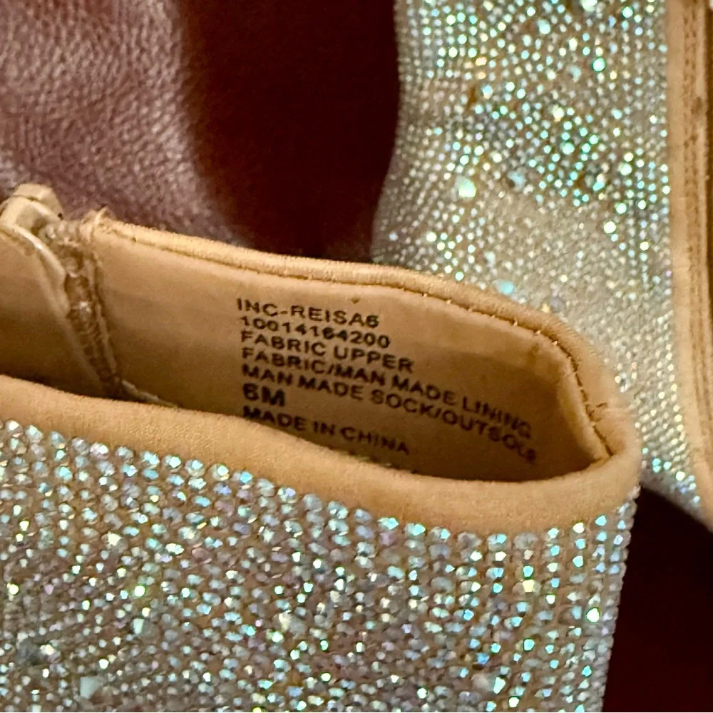 INC International Concepts Sparkling Rhinestone Heeled Boots - Picture 5 of 13